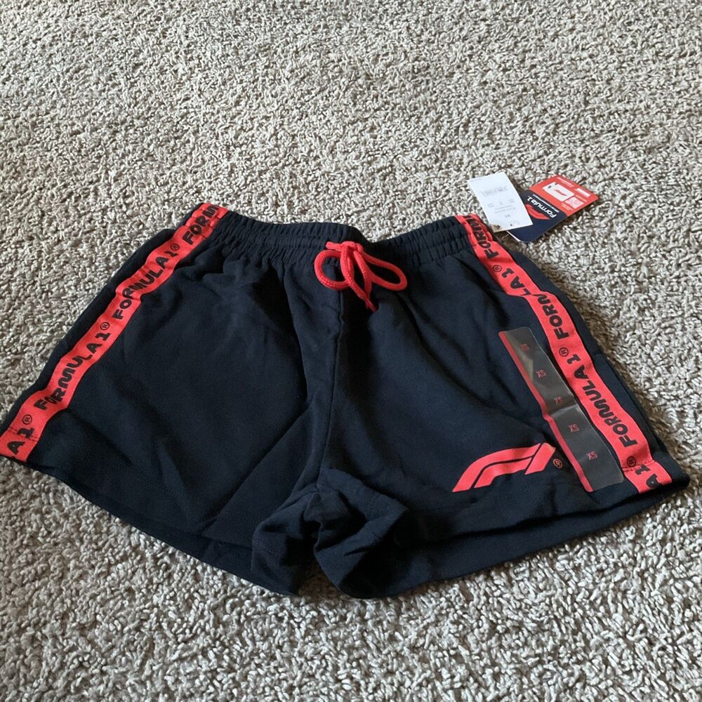 Formula 1 F1 Women’s Shorts – Size XS– NWT – Black with Red Logo Trim – Hybrid